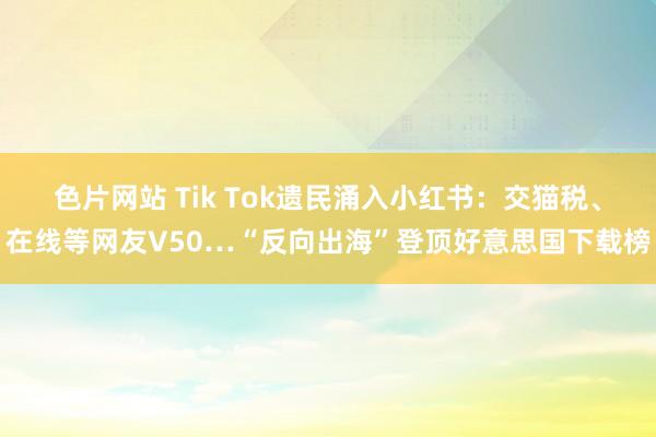 色片网站 Tik Tok遗民涌入小红书：交猫税、在线等网友V50…“反向出海”登顶好意思国下载榜
