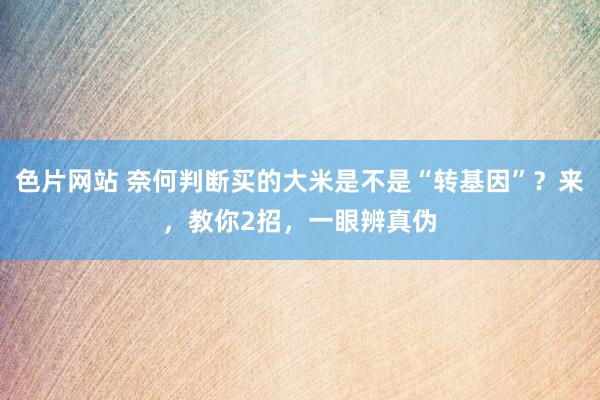 色片网站 奈何判断买的大米是不是“转基因”？来，教你2招，一眼辨真伪