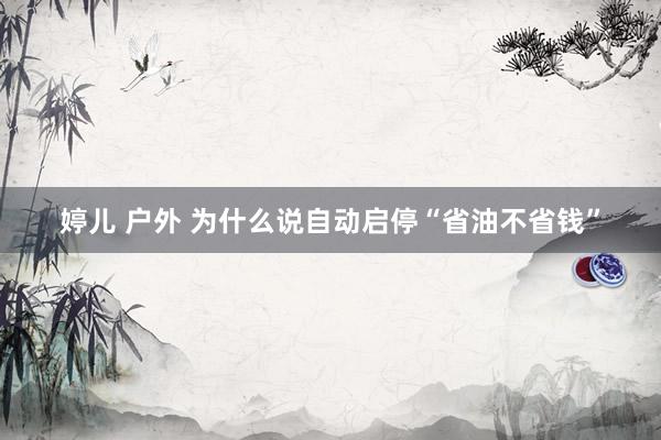 婷儿 户外 为什么说自动启停“省油不省钱”