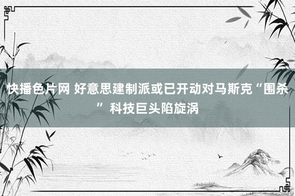 快播色片网 好意思建制派或已开动对马斯克“围杀” 科技巨头陷旋涡
