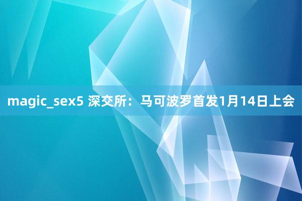 magic_sex5 深交所：马可波罗首发1月14日上会
